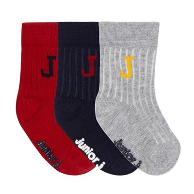 Baby boys' pack of three multi-coloured socks